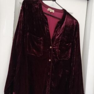 Democracy Rich Burgundy Velvet Jacket